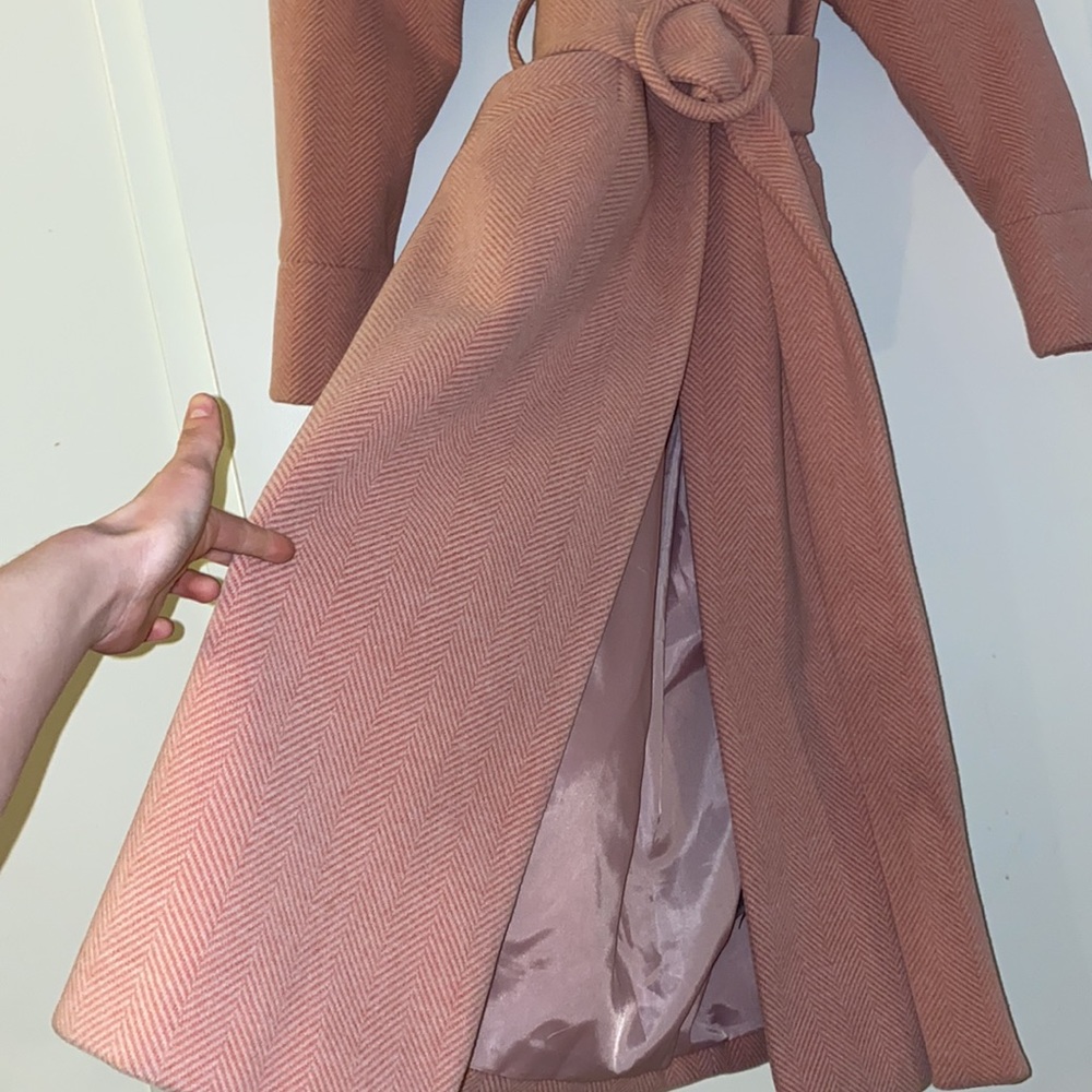 Pink Belted Herrington Coat - Picture 5 of 6